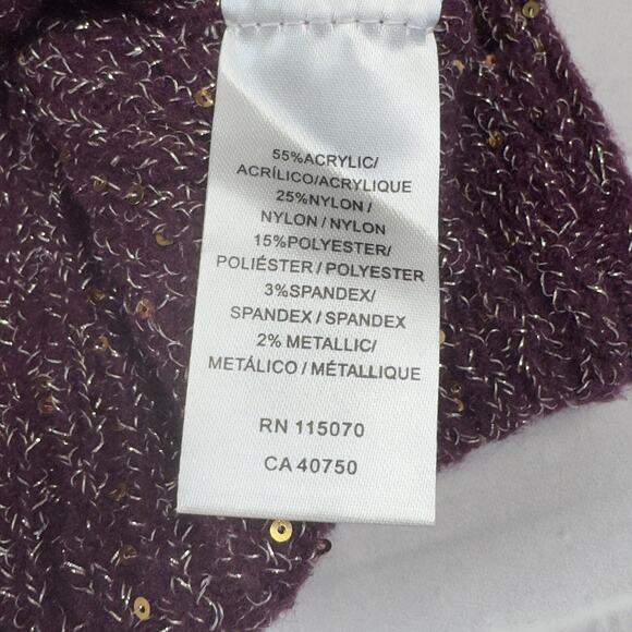 Nina Leonard Sparkly Sequin Sweater Dress Purple Women's Size Small - Picture 6 of 8
